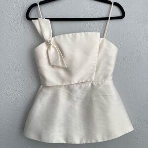Custom Cream Satin Bustier/Peplum Top